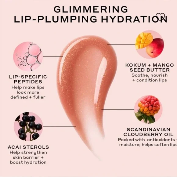 OleHendriksen Glimmer Pout Preserve Hydrating Peptide Lip Treatment Strawberry - Picture 2 of 11